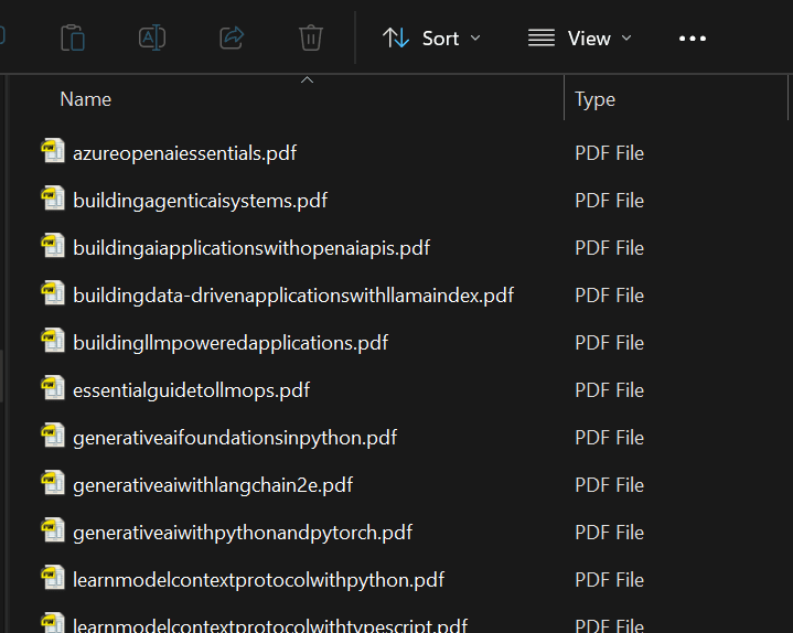 Carpeta raíz con varios PDFs con nombres de descarga sin formatear