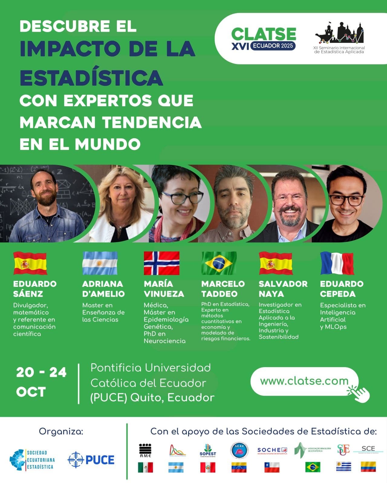 Conferencistas del XVI CLATSE — Quito, Ecuador, Octubre 2025