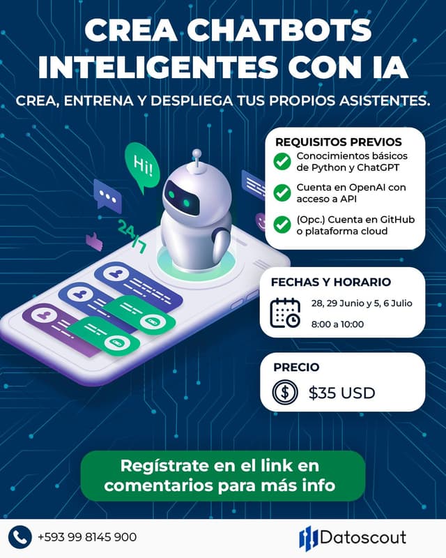 Crea Chatbots Inteligentes con IA — Datoscout